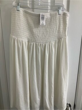 torrid Cream Smocked Waist Swim Coverup Midi